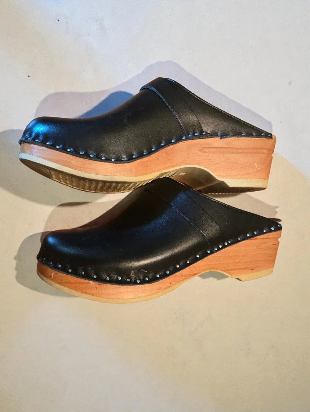 Troentorp Black Clog Size 38 / 8 Made In Sweden - Picture 10 of 15